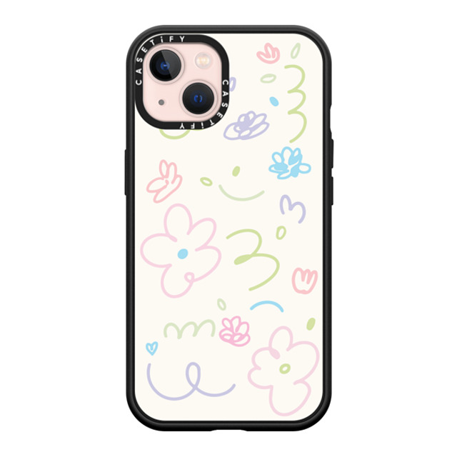 Sebastian Sochan x CASETiFY iPhone 13 ケース マットブラック インパクトケース MagSafe対応 Summer Flowers