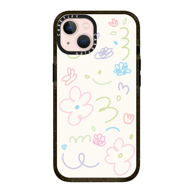 Sebastian Sochan x CASETiFY iPhone 13 ケース ブラック インパクトケース Summer Flowers