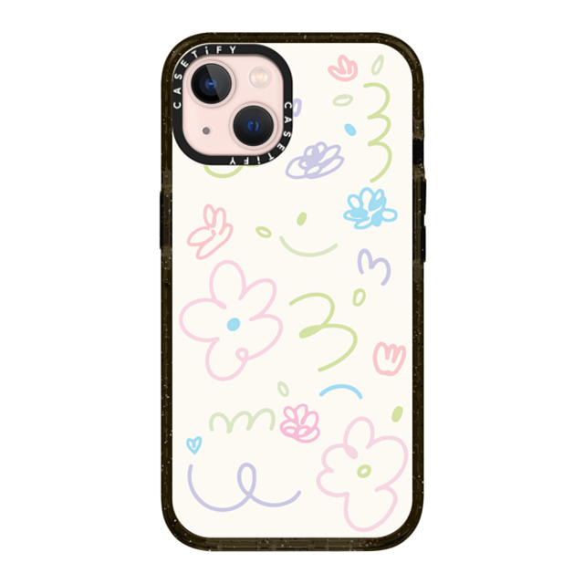 Sebastian Sochan x CASETiFY iPhone 13 ケース ブラック インパクトケース MagSafe対応 Summer Flowers