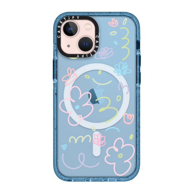 Sebastian Sochan x CASETiFY iPhone 13 Mini Case Floral,Abstract ベイビーブルー Impact Case MagSafe Compatible Transparent Flowers Mother's Day Sebastian Sochan x CASETiFY iPhone 13 Mini Case Floral,Abstract ベイビーブルー Impact Case MagSafe Compatible Transparent Flowers Mother's Day