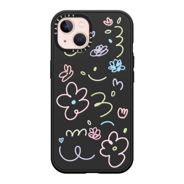 Sebastian Sochan x CASETiFY iPhone 13 ケース マットブラック インパクトケース MagSafe対応 Transparent Flowers