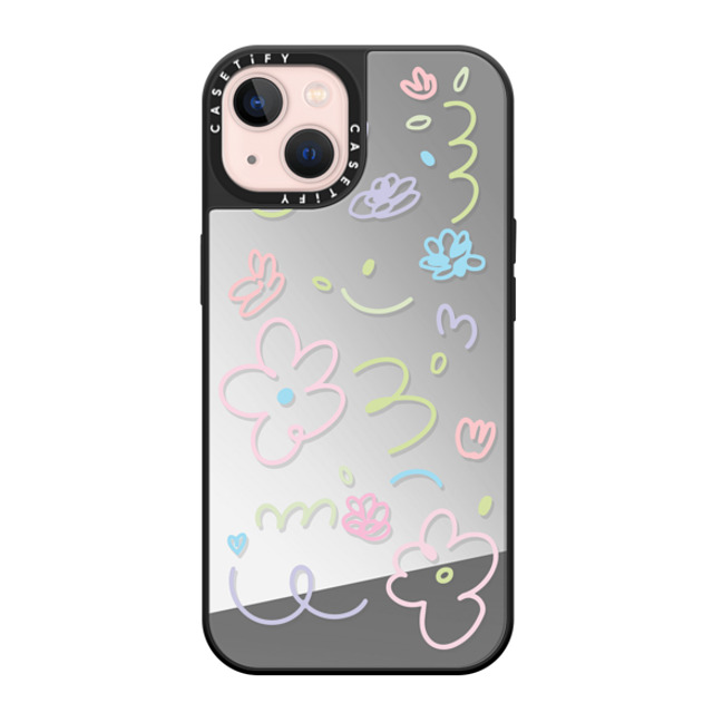 Sebastian Sochan x CASETiFY iPhone 13 Case Floral,Abstract Silver on Black ミラーケース MagSafe対応 Transparent Flowers Mother's Day Sebastian Sochan x CASETiFY iPhone 13 Case Floral,Abstract Silver on Black ミラーケース MagSafe対応 Transparent Flowers Mother's Day