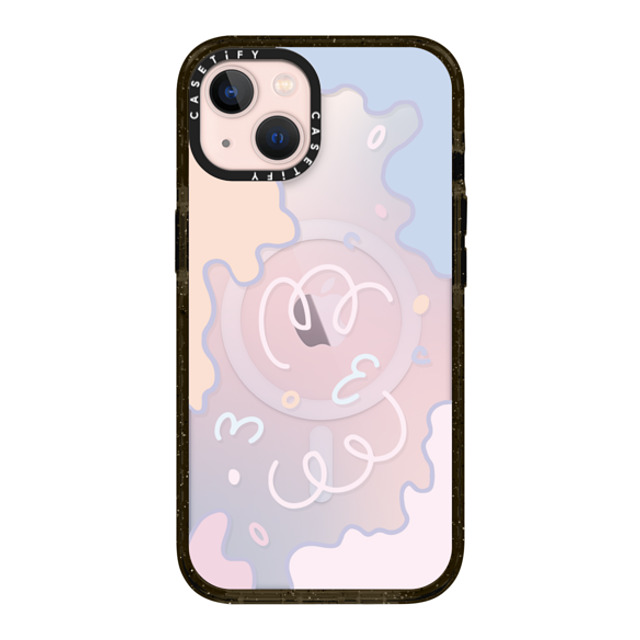 Sebastian Sochan x CASETiFY iPhone 13 ケース ブラック インパクトケース MagSafe対応 Transparent Pastel Gradient