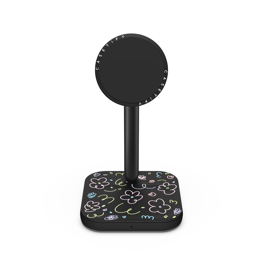 Sebastian Sochan x CASETiFY PowerThru 2-in-1 Charging Stand Pattern,Abstract マットブラック 2-in-1 充電スタンド Flower Garden Mother's Day Sebastian Sochan x CASETiFY PowerThru 2-in-1 Charging Stand Pattern,Abstract マットブラック 2-in-1 充電スタンド Flower Garden Mother's Day