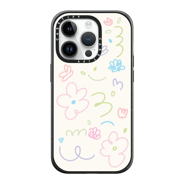 Sebastian Sochan x CASETiFY iPhone 14 Pro ケース マットブラック インパクトケース MagSafe対応 Summer Flowers