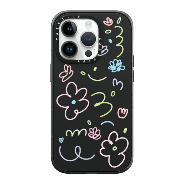 Sebastian Sochan x CASETiFY iPhone 14 Pro ケース マットブラック インパクトケース MagSafe対応 Transparent Flowers