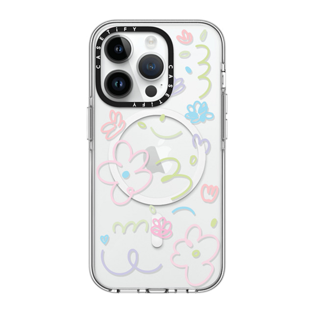 Sebastian Sochan x CASETiFY iPhone 14 Pro ケース クリア クリア ケース MagSafe対応 Transparent Flowers