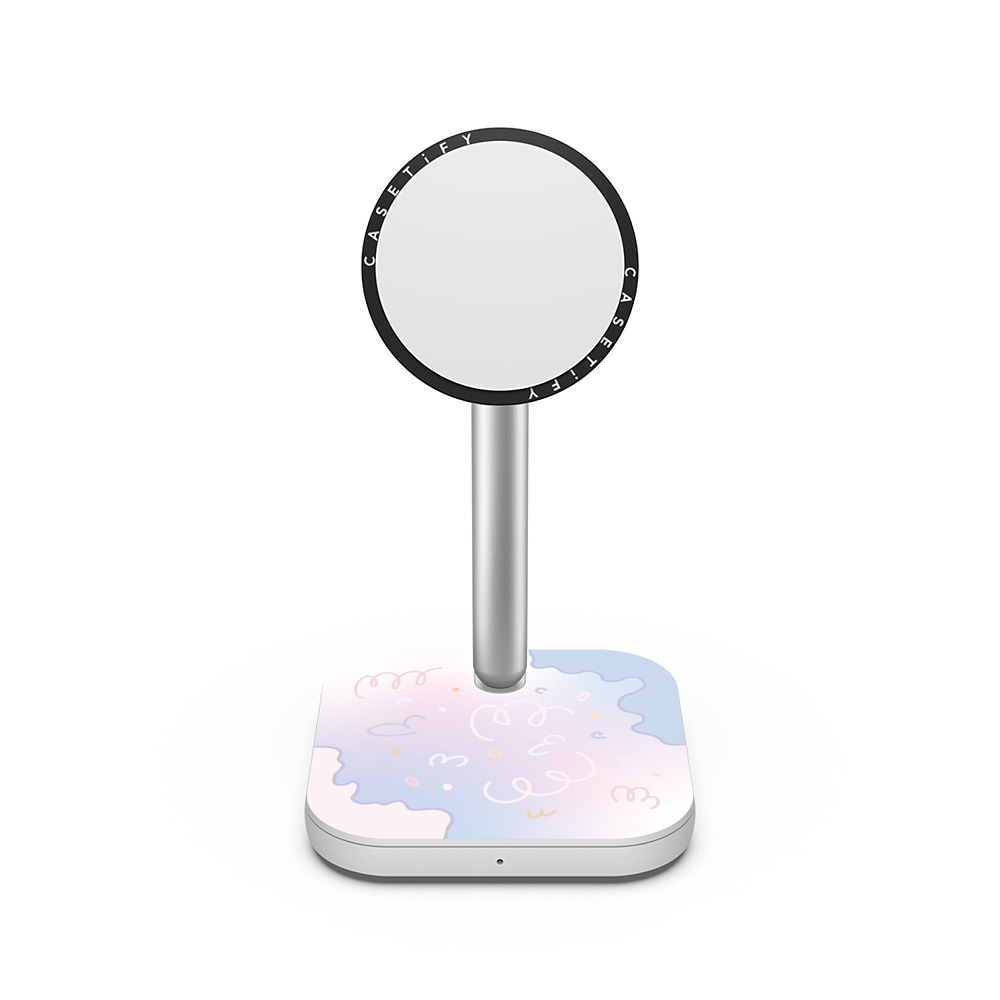 Sebastian Sochan x CASETiFY PowerThru 2-in-1 Charging Stand ホワイト 2-in-1 充電スタンド Pastel Gradient Squiggles Sebastian Sochan x CASETiFY PowerThru 2-in-1 Charging Stand ホワイト 2-in-1 充電スタンド Pastel Gradient Squiggles