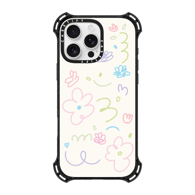 Sebastian Sochan x CASETiFY iPhone 16 Pro Max ケース ブラック バウンスケース Summer Flowers