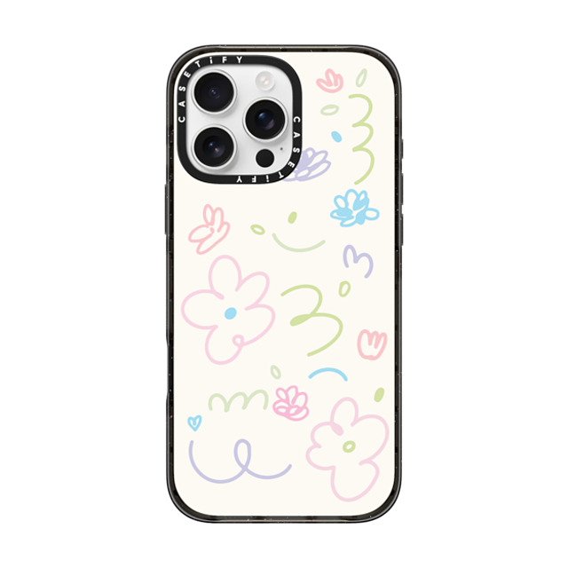 Sebastian Sochan x CASETiFY iPhone 16 Pro Max ケース ブラック インパクトケース MagSafe対応 Summer Flowers