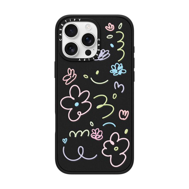 Sebastian Sochan x CASETiFY iPhone 16 Pro Max ケース マットブラック インパクトケース MagSafe対応 Transparent Flowers