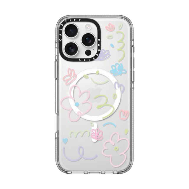 Sebastian Sochan x CASETiFY iPhone 16 Pro Max ケース クリア クリア ケース MagSafe対応 Transparent Flowers