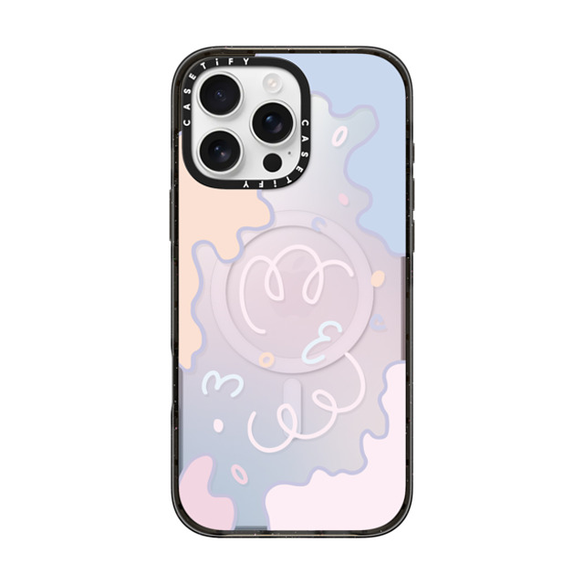 Sebastian Sochan x CASETiFY iPhone 16 Pro Max ケース ブラック インパクトケース MagSafe対応 Transparent Pastel Gradient