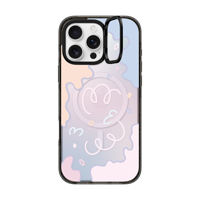 Sebastian Sochan x CASETiFY iPhone 16 Pro Max ケース ブラック インパクトリングスタンドケース MagSafe対応 Transparent Pastel Gradient