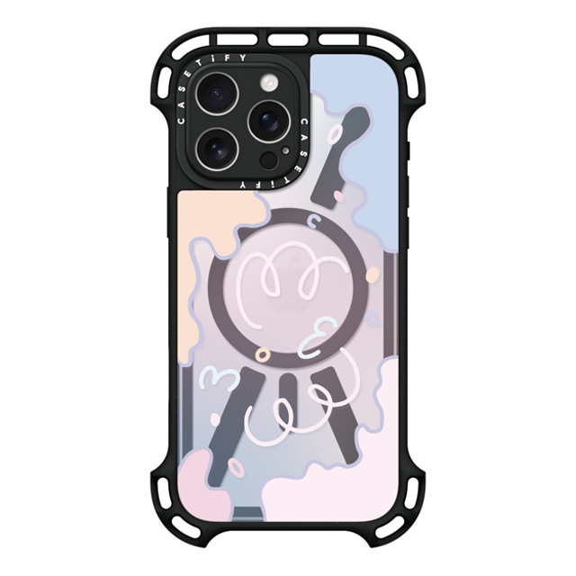 Sebastian Sochan x CASETiFY iPhone 16 Pro Max ケース ブラック ウルトラ バウンスケース MagSafe対応 Transparent Pastel Gradient