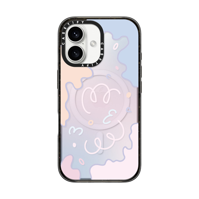 Sebastian Sochan x CASETiFY iPhone 16 ケース ブラック インパクトケース MagSafe対応 Transparent Pastel Gradient