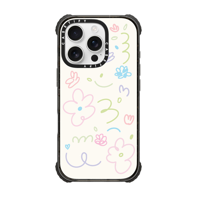 Sebastian Sochan x CASETiFY iPhone 16 Pro Case Black ウルトラ インパクトケース MagSafe 対応 Summer Flowers Sebastian Sochan x CASETiFY iPhone 16 Pro Case Black ウルトラ インパクトケース MagSafe 対応 Summer Flowers