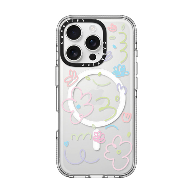 Sebastian Sochan x CASETiFY iPhone 16 Pro ケース クリア クリア ケース MagSafe対応 Transparent Flowers