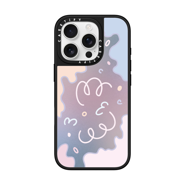 Sebastian Sochan x CASETiFY iPhone 16 Pro ケース Silver on Black ミラーケース MagSafe対応 Pastel Gradient