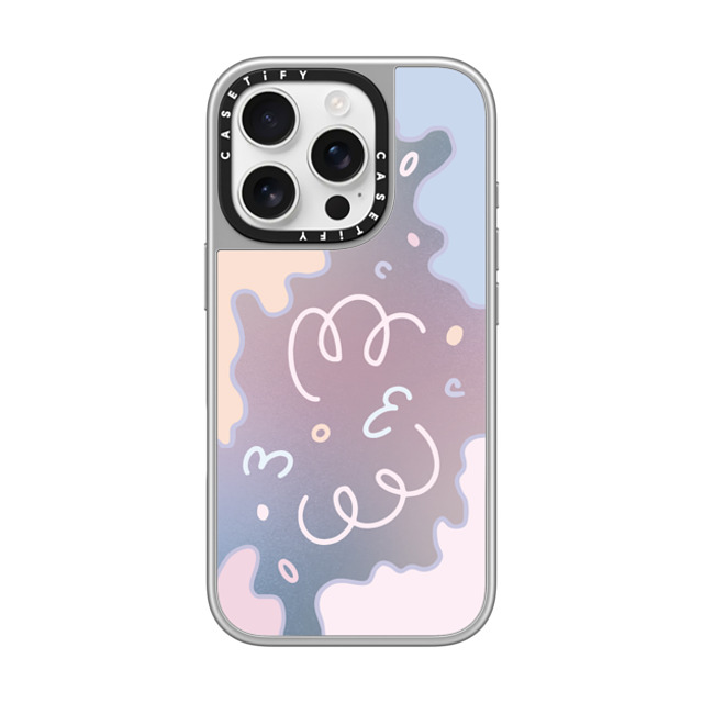 Sebastian Sochan x CASETiFY iPhone 16 Pro ケース シルバー (シルバーバンパー) ミラーケース MagSafe対応 Pastel Gradient