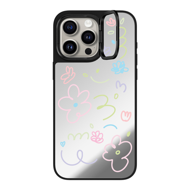 Sebastian Sochan x CASETiFY iPhone 15 Pro Max ケース Floral,Abstract Silver on Black ミラー リングスタンドケース MagSafe対応 Transparent Flowers Back to School Sebastian Sochan x CASETiFY iPhone 15 Pro Max ケース Floral,Abstract Silver on Black ミラー リングスタンドケース MagSafe対応 Transparent Flowers Back to School