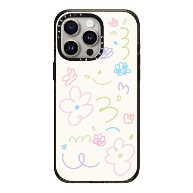 Sebastian Sochan x CASETiFY iPhone 15 Pro Max ケース ブラック インパクトケース Summer Flowers