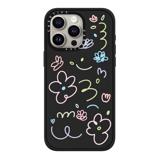 Sebastian Sochan x CASETiFY iPhone 15 Pro Max ケース マットブラック インパクトケース MagSafe対応 Transparent Flowers