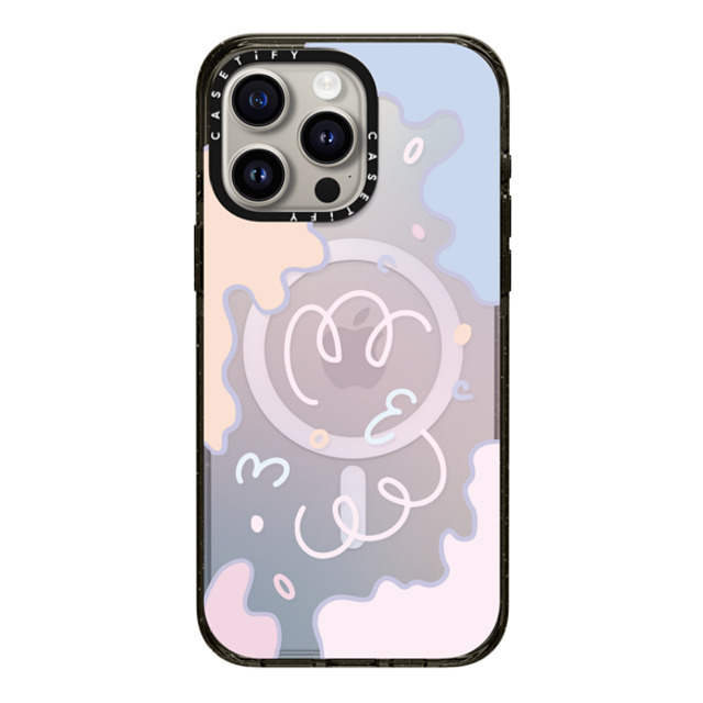 Sebastian Sochan x CASETiFY iPhone 15 Pro Max ケース ブラック インパクトケース MagSafe対応 Transparent Pastel Gradient