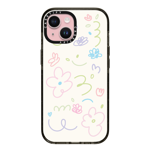 Sebastian Sochan x CASETiFY iPhone 15 ケース ブラック インパクトケース Summer Flowers