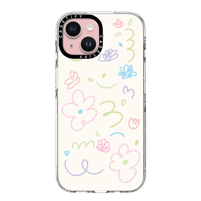 Sebastian Sochan x CASETiFY iPhone 15 ケース クリア クリア ケース MagSafe対応 Summer Flowers