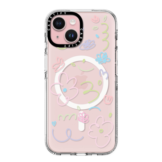 Sebastian Sochan x CASETiFY iPhone 15 ケース クリア クリア ケース MagSafe対応 Transparent Flowers
