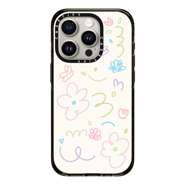 Sebastian Sochan x CASETiFY iPhone 15 Pro ケース ブラック インパクトケース Summer Flowers