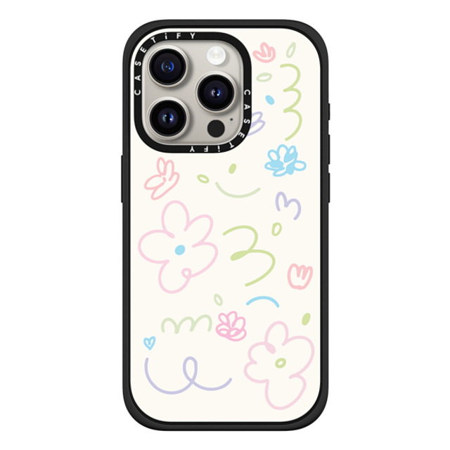 Sebastian Sochan x CASETiFY iPhone 15 Pro ケース マットブラック インパクトケース MagSafe対応 Summer Flowers