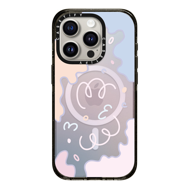 Sebastian Sochan x CASETiFY iPhone 15 Pro ケース ブラック インパクトケース MagSafe対応 Transparent Pastel Gradient