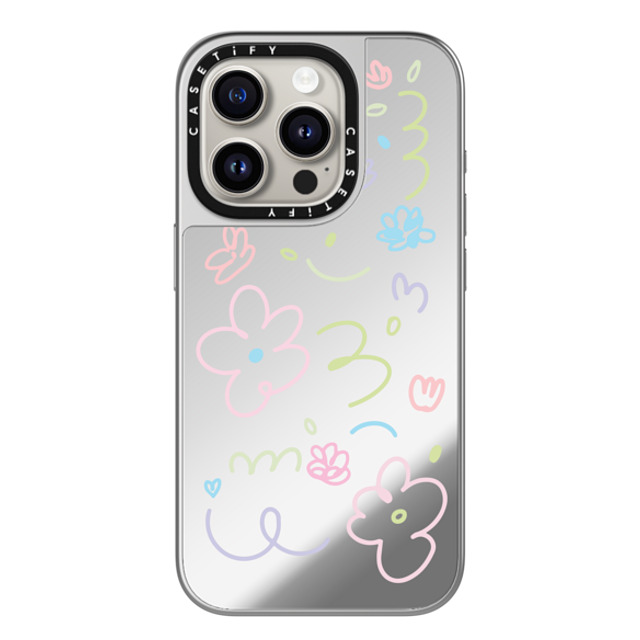 Sebastian Sochan x CASETiFY iPhone 15 Pro Case Floral,Abstract シルバー (シルバーバンパー) ミラーケース MagSafe対応 Transparent Flowers Father's Day Sebastian Sochan x CASETiFY iPhone 15 Pro Case Floral,Abstract シルバー (シルバーバンパー) ミラーケース MagSafe対応 Transparent Flowers Father's Day