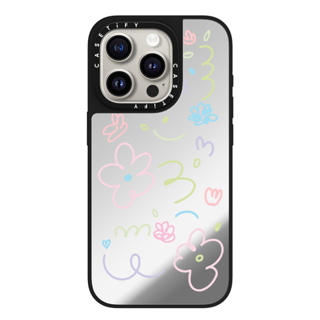 Sebastian Sochan x CASETiFY iPhone 15 Pro Case Silver on Black ミラーケース MagSafe対応 Transparent Flowers Sebastian Sochan x CASETiFY iPhone 15 Pro Case Silver on Black ミラーケース MagSafe対応 Transparent Flowers