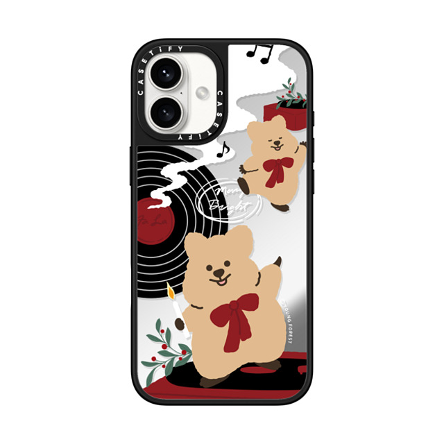 YOUNG FOREST x CASETiFY iPhone 16 Plus ケース Silver on Black ミラーケース MagSafe対応 Music with KKOTKA