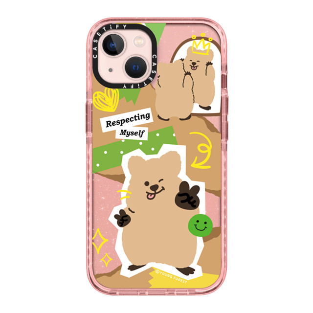 YOUNG FOREST x CASETiFY iPhone 13 Case Pink (Glitter) インパクトケース Respecting myself KKOTKA Mother's Day YOUNG FOREST x CASETiFY iPhone 13 Case Pink (Glitter) インパクトケース Respecting myself KKOTKA Mother's Day