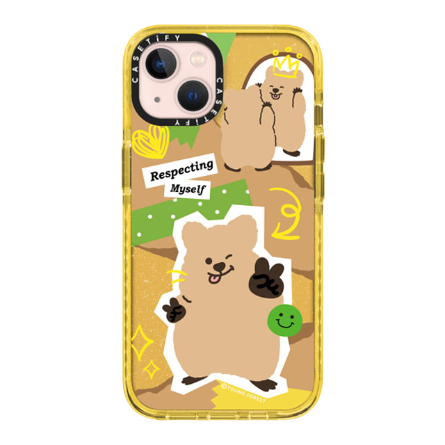 YOUNG FOREST x CASETiFY iPhone 13 ケース Yellow (Glitter) インパクトケース Respecting myself KKOTKA Father's Day YOUNG FOREST x CASETiFY iPhone 13 ケース Yellow (Glitter) インパクトケース Respecting myself KKOTKA Father's Day