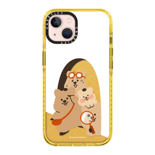 YOUNG FOREST x CASETiFY iPhone 13 ケース Yellow (Glitter) インパクトケース KKOTKA's new quest