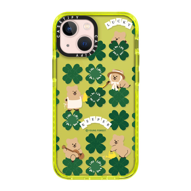 YOUNG FOREST x CASETiFY iPhone 13 Mini ケース ネオン イエロー インパクトケース KKOTKA is lucky keeper Father's Day YOUNG FOREST x CASETiFY iPhone 13 Mini ケース ネオン イエロー インパクトケース KKOTKA is lucky keeper Father's Day
