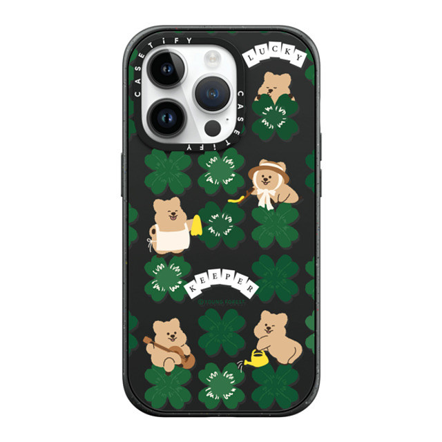 YOUNG FOREST x CASETiFY iPhone 14 Pro ケース マットブラック インパクトケース MagSafe対応 KKOTKA is lucky keeper