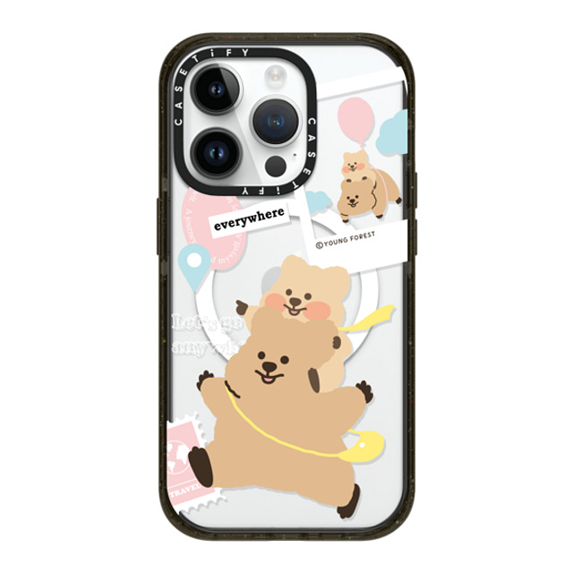 YOUNG FOREST x CASETiFY iPhone 14 Pro ケース ブラック インパクトケース MagSafe対応 Love the Freedom KKOTKA