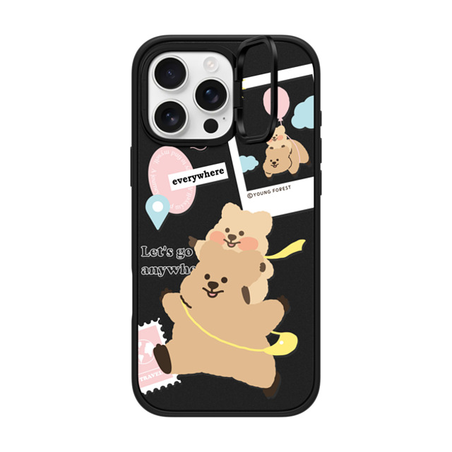 YOUNG FOREST x CASETiFY iPhone 16 Pro Max ケース マットブラック インパクトリングスタンドケース MagSafe対応 Love the Freedom KKOTKA