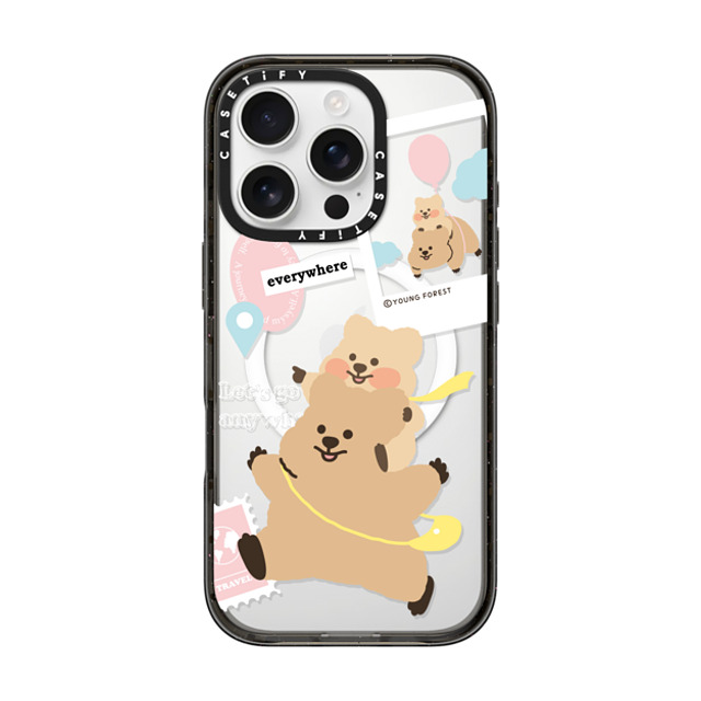 YOUNG FOREST x CASETiFY iPhone 16 Pro ケース ブラック インパクトケース MagSafe対応 Love the Freedom KKOTKA