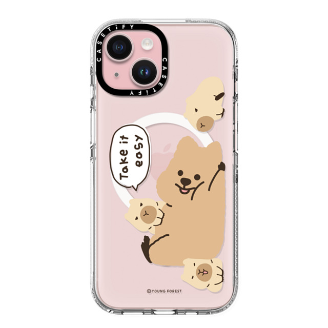 YOUNG FOREST x CASETiFY iPhone 15 ケース クリア クリア ケース MagSafe対応 Take it easy KKOTKA