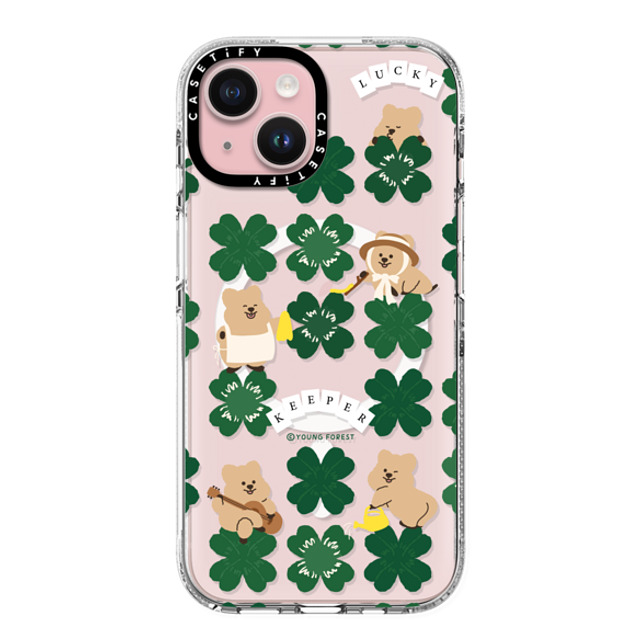 YOUNG FOREST x CASETiFY iPhone 15 ケース クリア クリア ケース MagSafe対応 KKOTKA is lucky keeper
