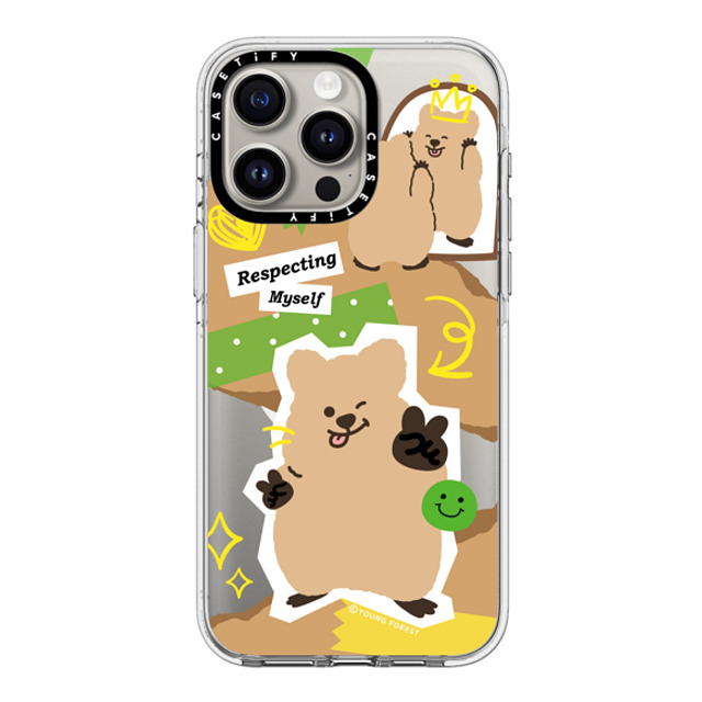 YOUNG FOREST x CASETiFY iPhone 15 Pro Max ケース クリア クリア ケース MagSafe対応 Respecting myself KKOTKA