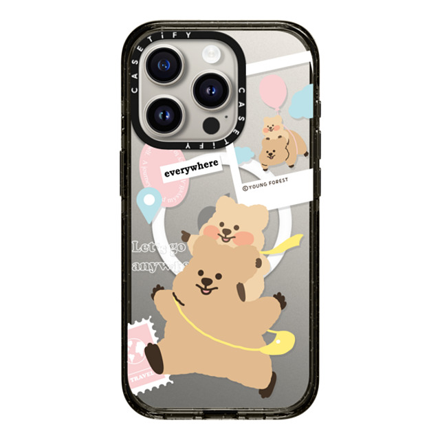 YOUNG FOREST x CASETiFY iPhone 15 Pro ケース ブラック インパクトケース MagSafe対応 Love the Freedom KKOTKA