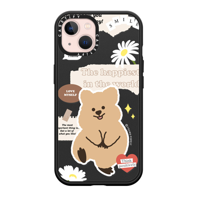 YOUNG FOREST x CASETiFY iPhone 13 ケース マットブラック インパクトケース MagSafe対応 Happiest KKOTKA in the world